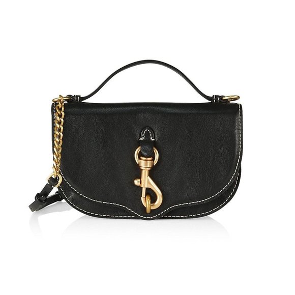 Rebecca Minkoff: Megan Half Moon Crossbody in Black - Picture 1 of 8